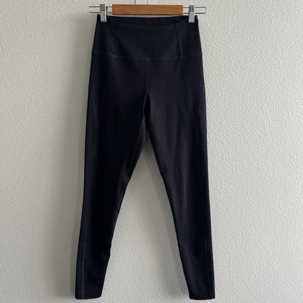 Girlfriend Collective Black Leggings Four Way Stretch Activewear Minimal Gym - Picture 2 of 11